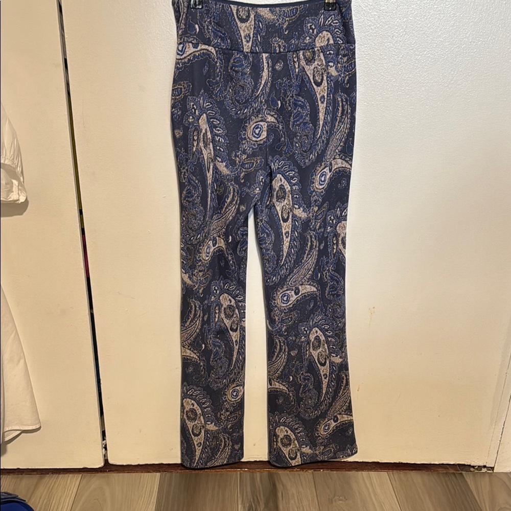 Maeve Navy and Cream Paisley Trousers